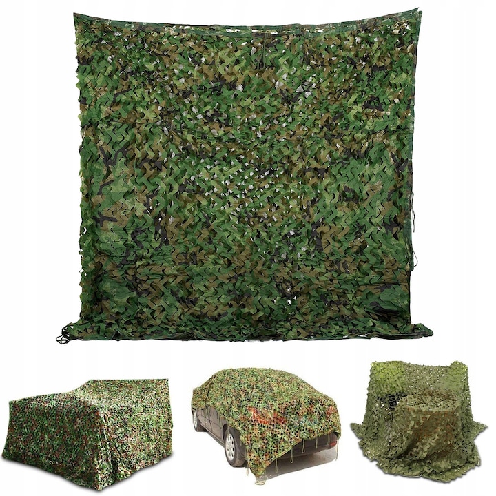 Plasa de camuflaj pentru gard 4x6m, culoare militara