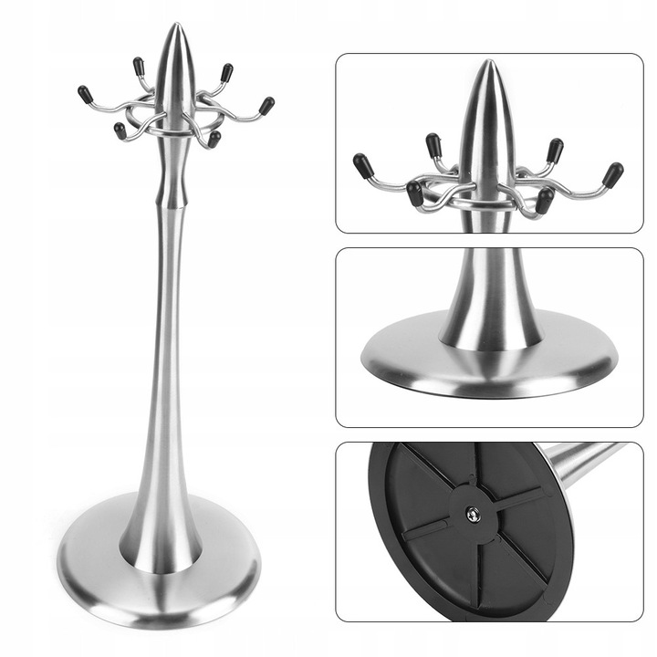 Suport pentru tacamuri din otel inoxidabil, rotativ, 17x17x45cm