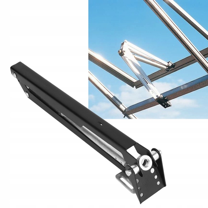 Set automat pentru deschiderea ferestrelor de sera, aluminiu, negru, 31.5x34cm