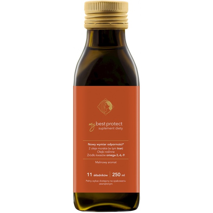 Supliment alimentar My Best Protect, 250 ml, omega-3, suport imunitar, sanatatea ochilor si creierului