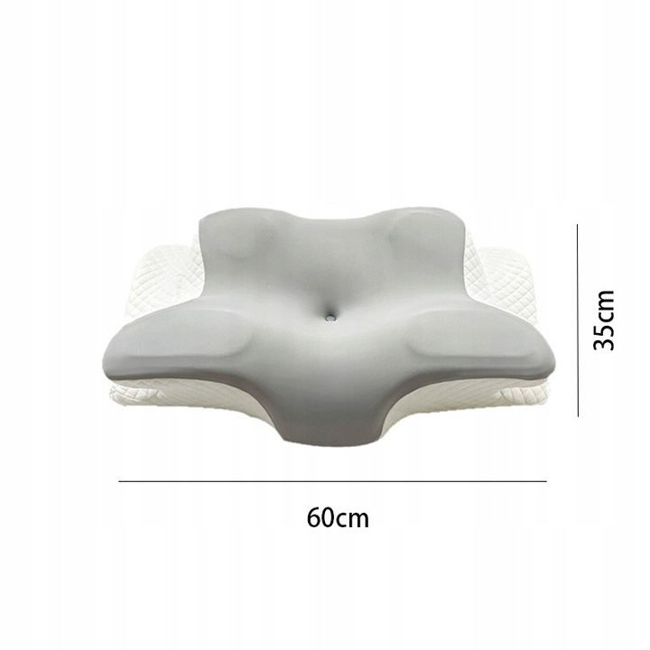 Perna ortopedica 3D, profilata, pentru somn confortabil, 35x60x10cm, Memory Foam