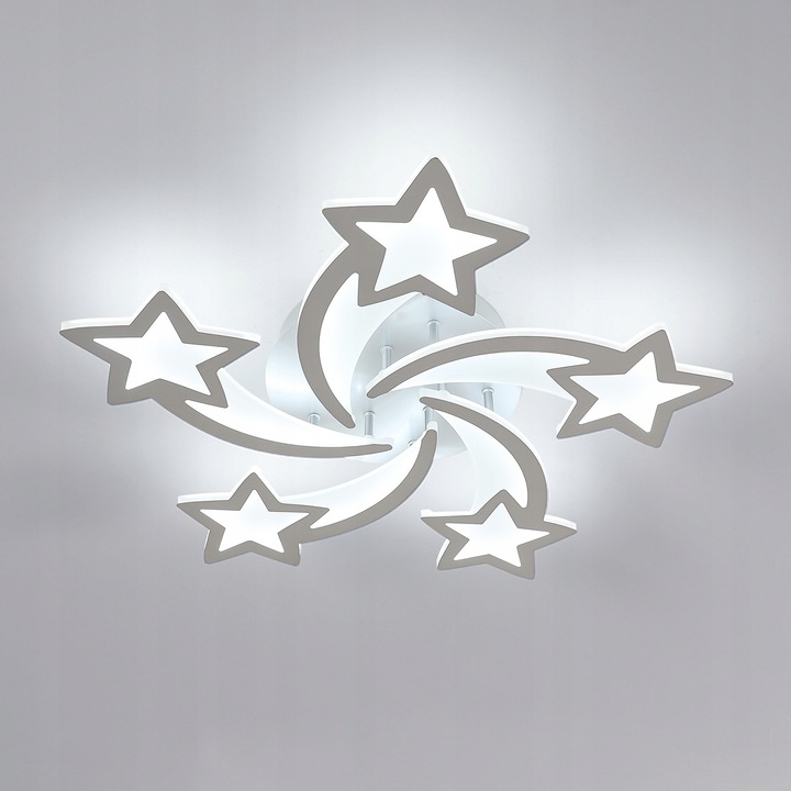 Lustra LED GOECO, model Star, 60W, 6500K, argintie