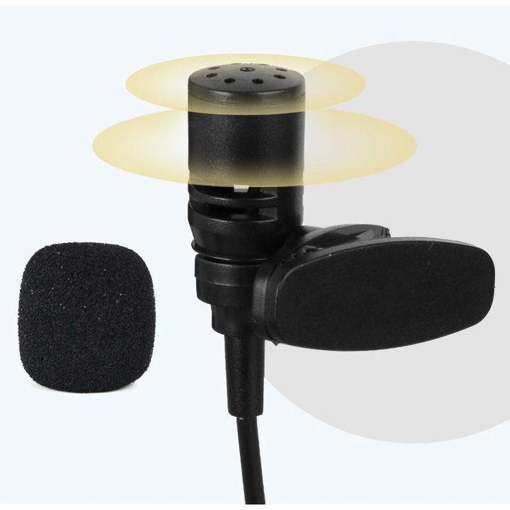 Set microfon fara fir UHF cu microfon de cap, 50m, 614MHz-671MHz, 2 microfoane