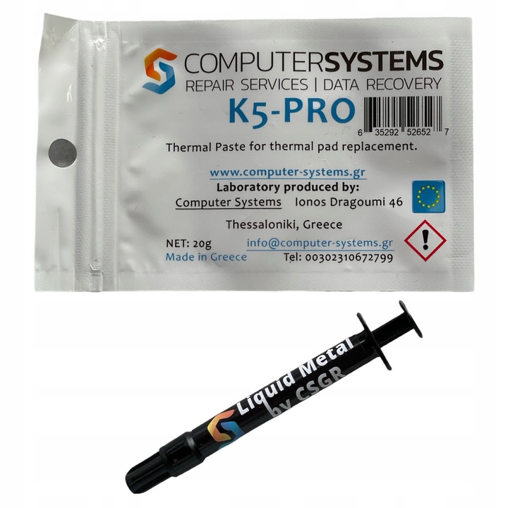 Set Paste Termice Liquid Metal 1g & K5 PRO 20g, 79 W/m.K, 5.3 W/m.K, Made in Grecia