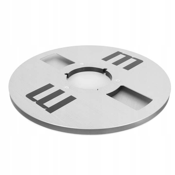 BOBINA GOALA CU BANDA 4 ORIFICII PENTRU MAGNETOFON CU BOBINE 1/4, 10,5 inch, aluminiu, 4 gauri, argintie