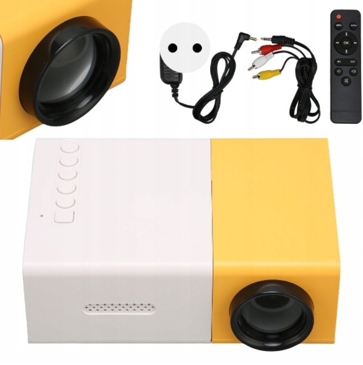 Mini proiector portabil, 200 lumeni, 1080P, 4:3, 12x8,5x4,6cm