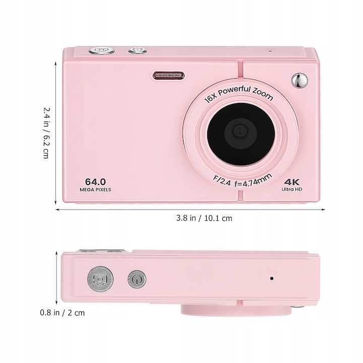 Camera digitala, Camera vlog compacta, Video 4K, Senzor 0, 635 cm, Pentru amatori si profesionisti, Negru