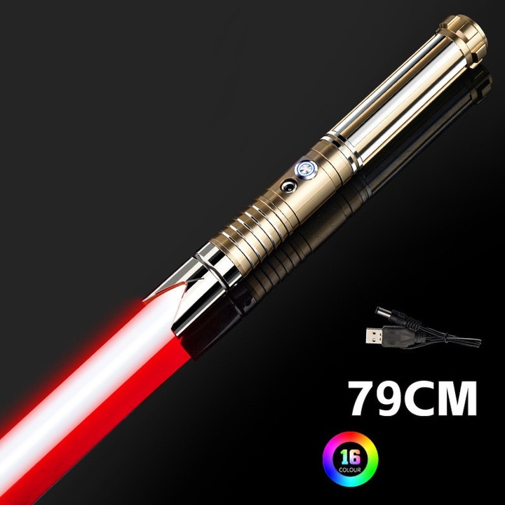 Miecz luminos LED 16 culori, jucarie metalica, 80x3cm