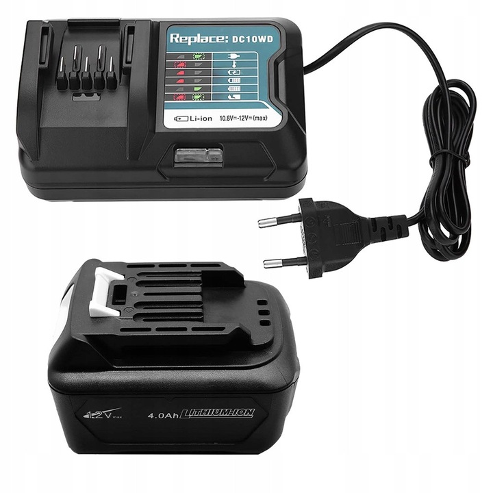Acumulator 12V 4Ah cu ladowarka DC10WD pentru scule electrice, set
