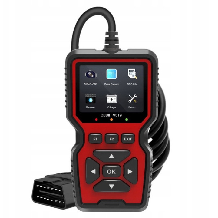 Tester diagnoza OBD2 pentru autovehicule, Negru/Rosu