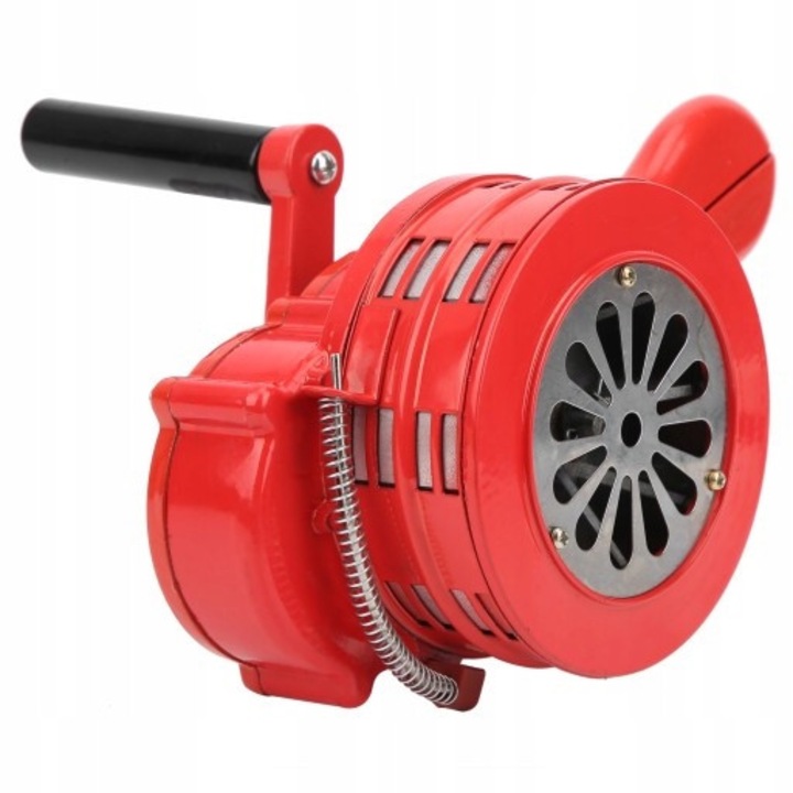Sirena manuala portabila cu manivela 31CJ-K0274-260814-5433, alarma pana la 110 dB, rosu