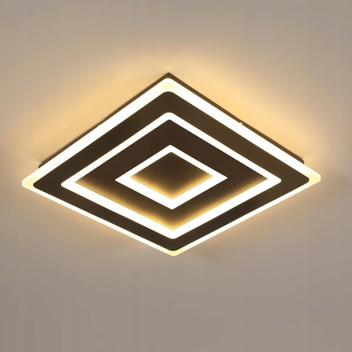 Riserva LED mennyezeti lámpa, modern, fekete, 52W, 3000K, 40x40x5cm