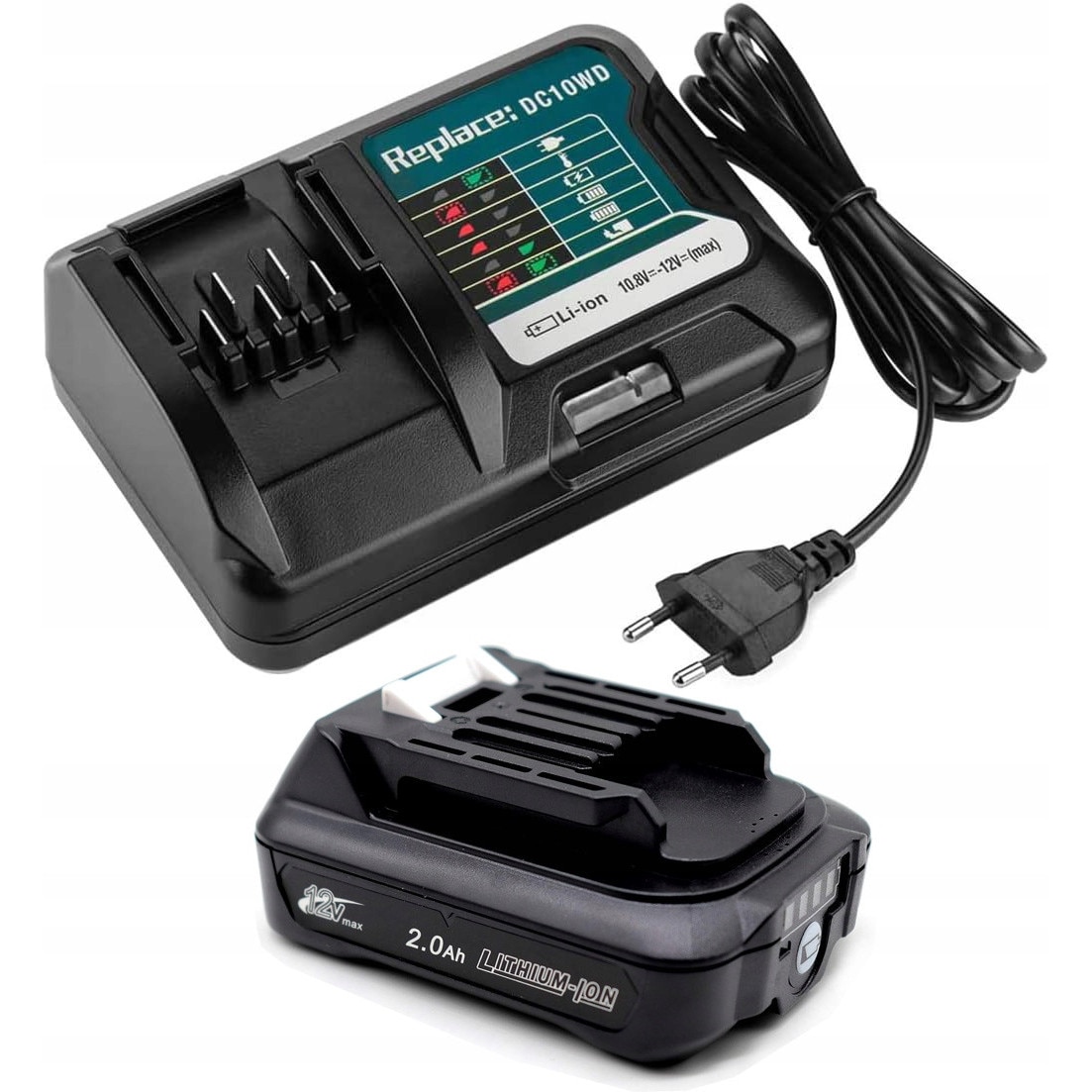 maki様 Acumulator 12V 2.0Ah + incarcator DC10WD pentru scule electrice