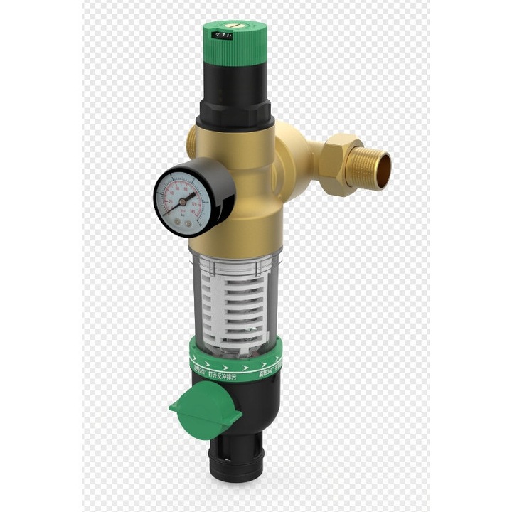 Reductor presiune apa 3/4, manometru, filtru lung cu supapa