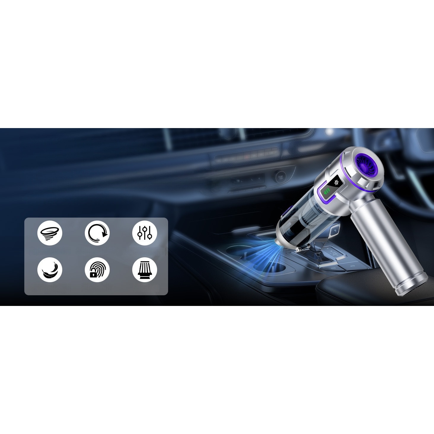 Aspirator fara fir Oricean, 16kPa, 3 viteze, LCD, argintiu