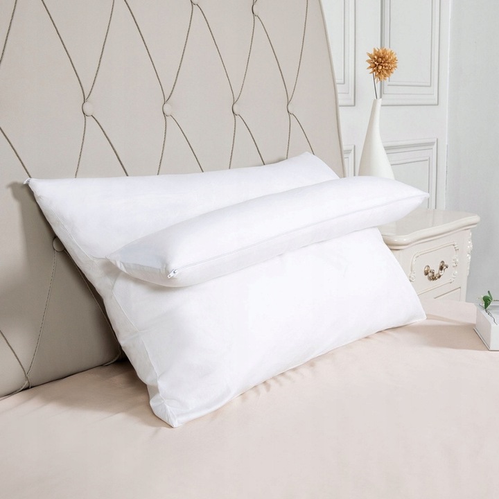 Perna ortopedica MKS, 70x45x10cm, bumbac, microfibra, suport pentru gat