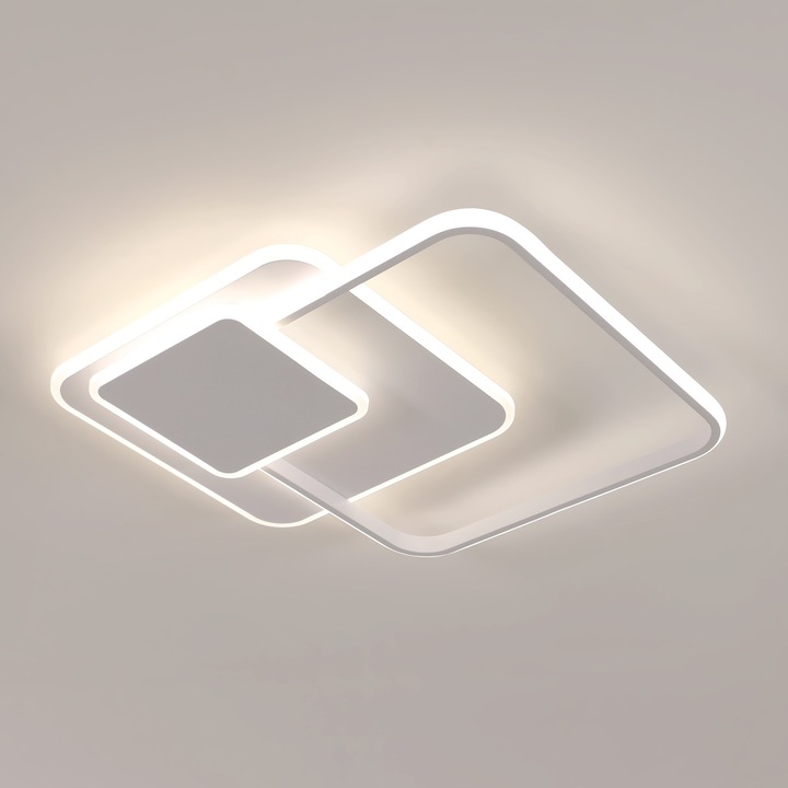LED полилей GOECO, 48W, бял, димируем, с дистанционно управление, 50x50x6.5см