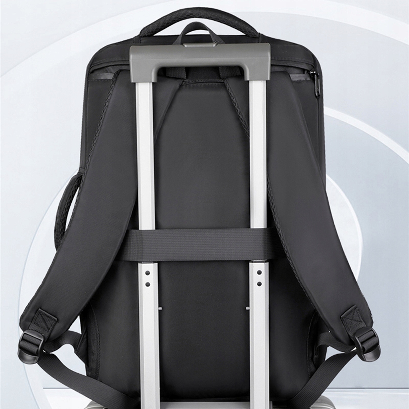Ghiozdan cu compartiment vidat, 36-55L, impermeabil, pentru laptop de 17.3 inch, 30x45x17cm, set cu pompa si accesorii