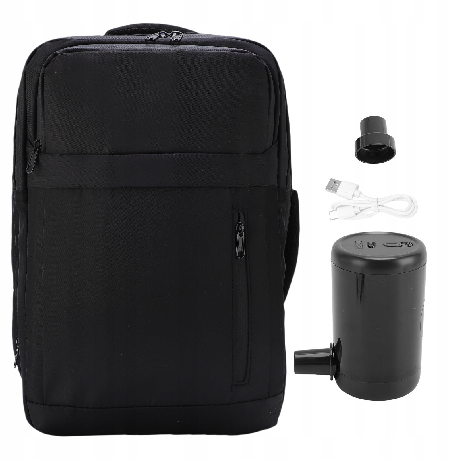 Ghiozdan cu compartiment vidat, 36-55L, impermeabil, pentru laptop de 17.3 inch, 30x45x17cm, set cu pompa si accesorii