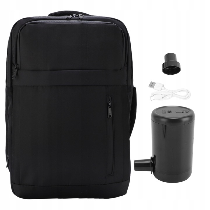 Ghiozdan cu compartiment vidat, 36-55L, impermeabil, pentru laptop de 17.3 inch, 30x45x17cm, set cu pompa si accesorii