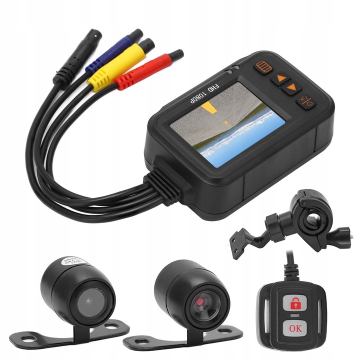 Retea de inregistrare pentru motocicleta, camera duala HD, waterproof IP65/IP67, 120°/90°, 2.0 inch, set complet