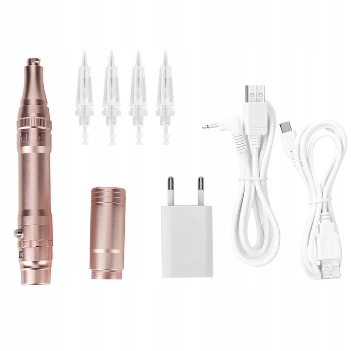 Преносим комплект за татуировки, 4 игли, 35000 RPM, ергономичен, многоцветен