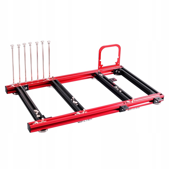 Carcasa PC ATX, 422,5x248x154mm, aluminiu, set cu suporturi negre si rosii