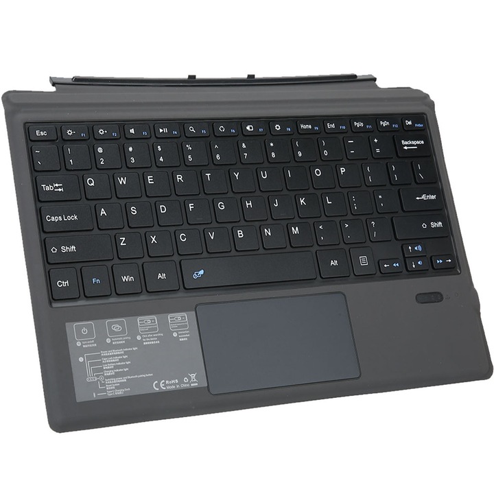 Tastatura wireless pentru tableta, compatibila Microsoft Surface Pro, Bluetooth, aluminiu, 29.5x22x0.5cm