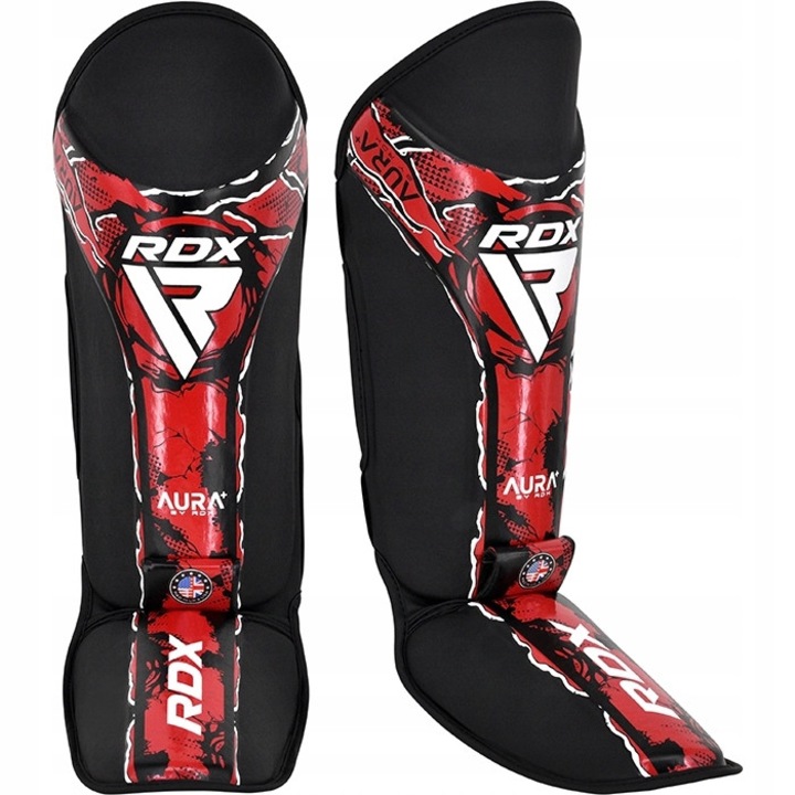 RDX SHIN INSTEP NEW AURA F17 fekete-piros lábszár- és lábfejvédő