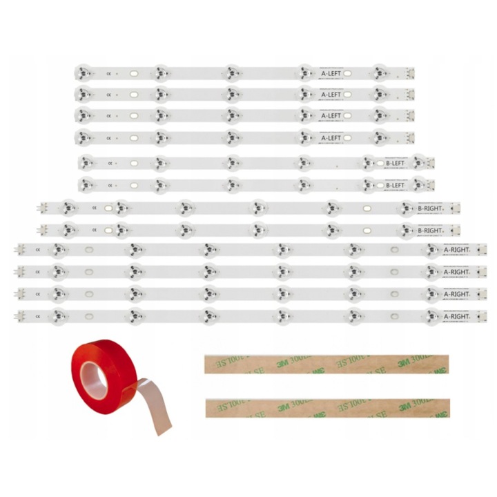 Komplett LED világítás szett Panasonic TX-48CX400E, 48CX350, 48U7653DB modellekhez, 976mm, 11LED