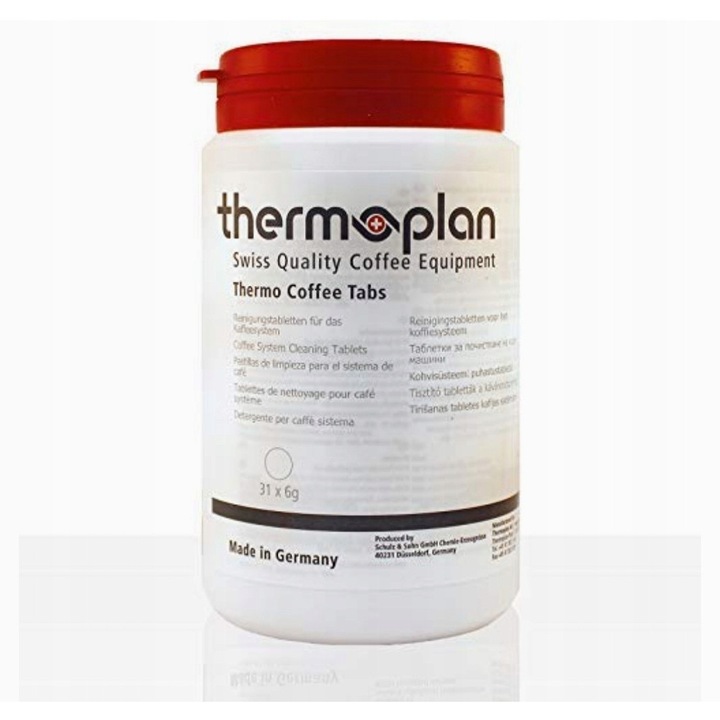 Tablete de curatare Thermoplan pentru espressoare Black&White 4c, 31 tablete x 6g, eficienta rapida, sigur pentru materiale