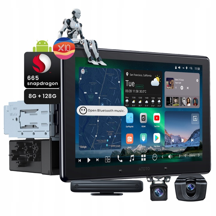 Radio auto Atoto 10,1" CarPlay Android Auto GPS DVR 1080P