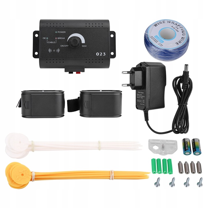 Sistem electric de ingradire pentru caini, set complet, negru, 14,8x8,4x4,8cm