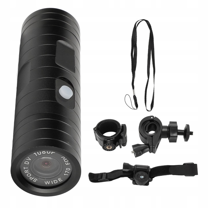 Camera sportiva pentru casca, 1080P, 8MP, impermeabil, 170° unghi, set complet