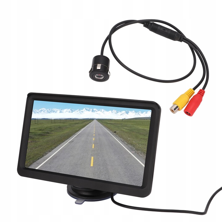 Monitor auto 7 inch, camera de marsarier, rezolutie 1024x600, waterproof, 170 grade, negru, set complet