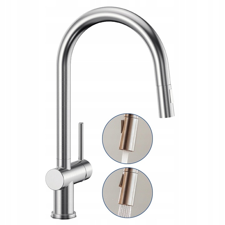 Baterie bucatarie Cecipa, model cu un singur maner, gri, montare pe blat