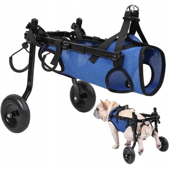 Carucior pentru caini, M, 18,1"-22,8" piept, 9"-28cm lungime intre picioare, ajustabil, portabil