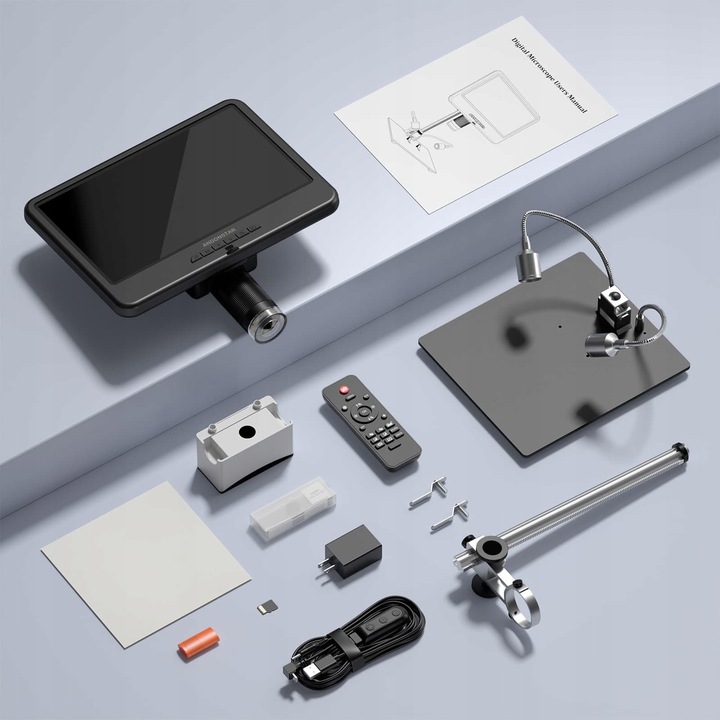 Andonstar AD210 digitális mikroszkóp, 10,1 hüvelykes, komplett készlet, LED világítás, 32G