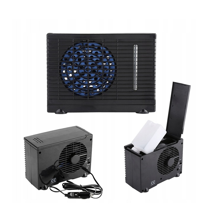 Мини климатик за кола, 12V, черен, 20x11x15см, комплект вентилатор