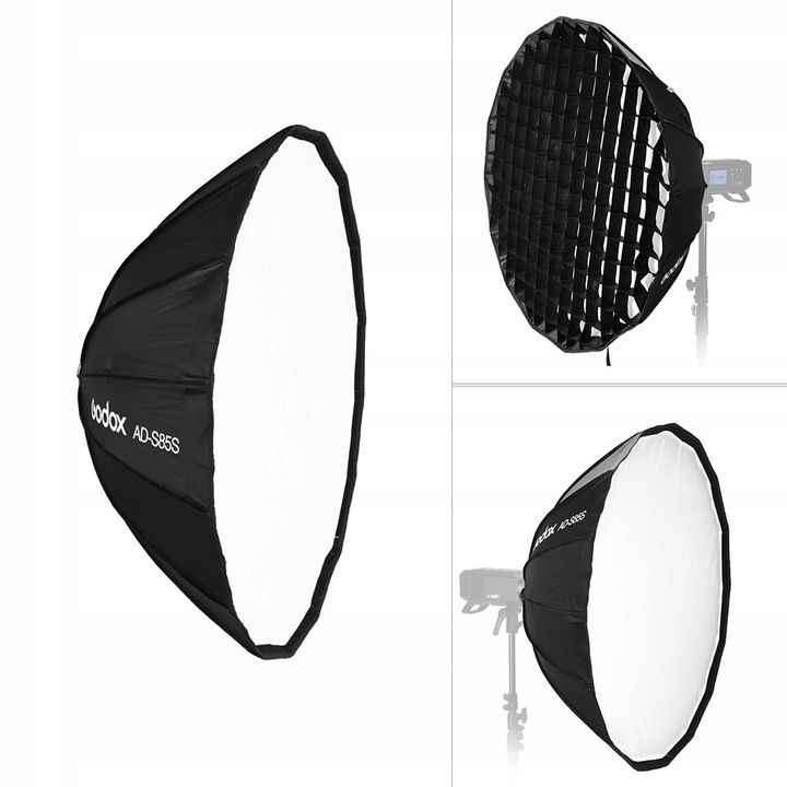 Umbrela softbox parabolica adanca Godox AD-S85S 85cm, portabila