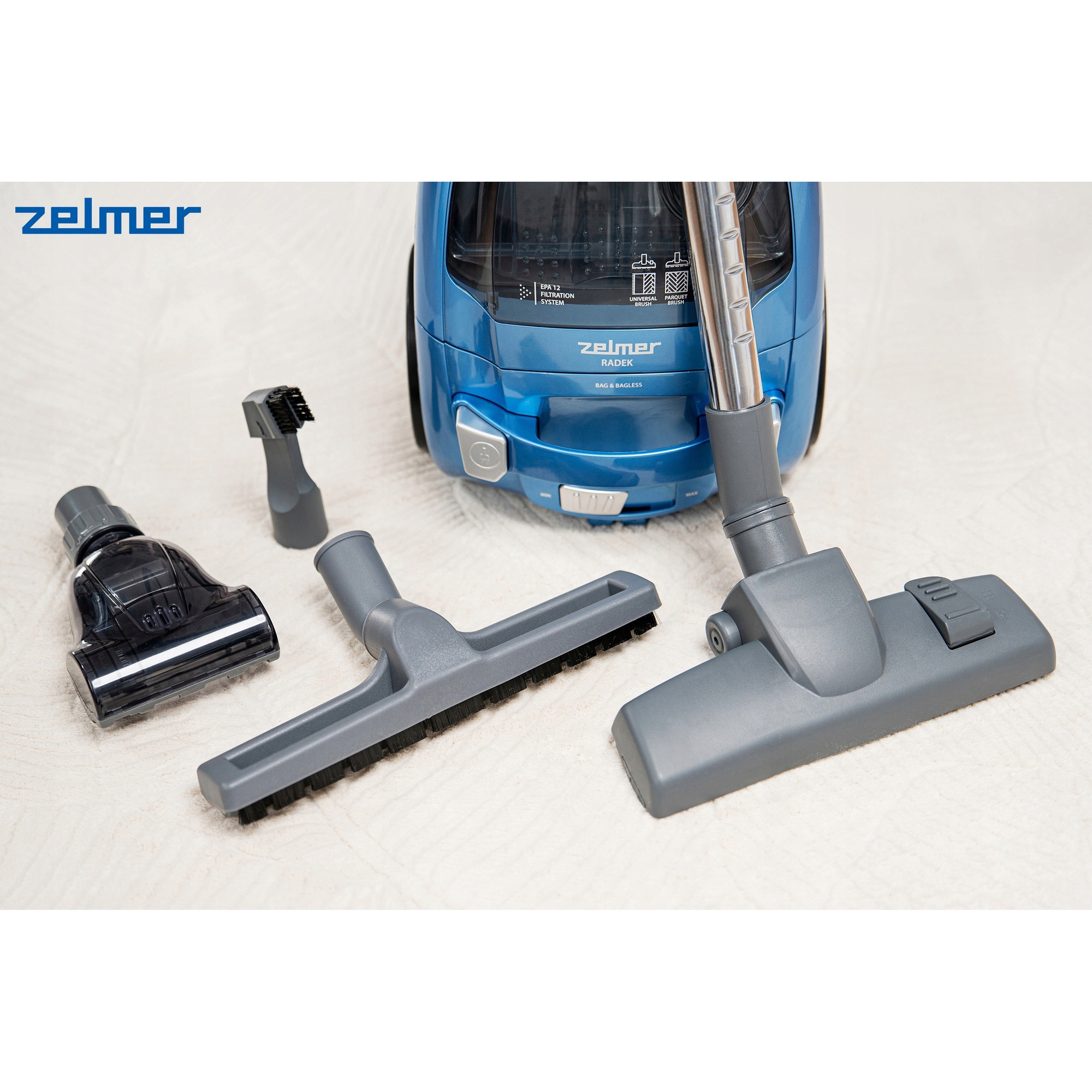 Aspirator Zelmer ZVC032P Radek 2 in 1, 800W, turcoaz, 3,8kg, set cu 4 accesorii