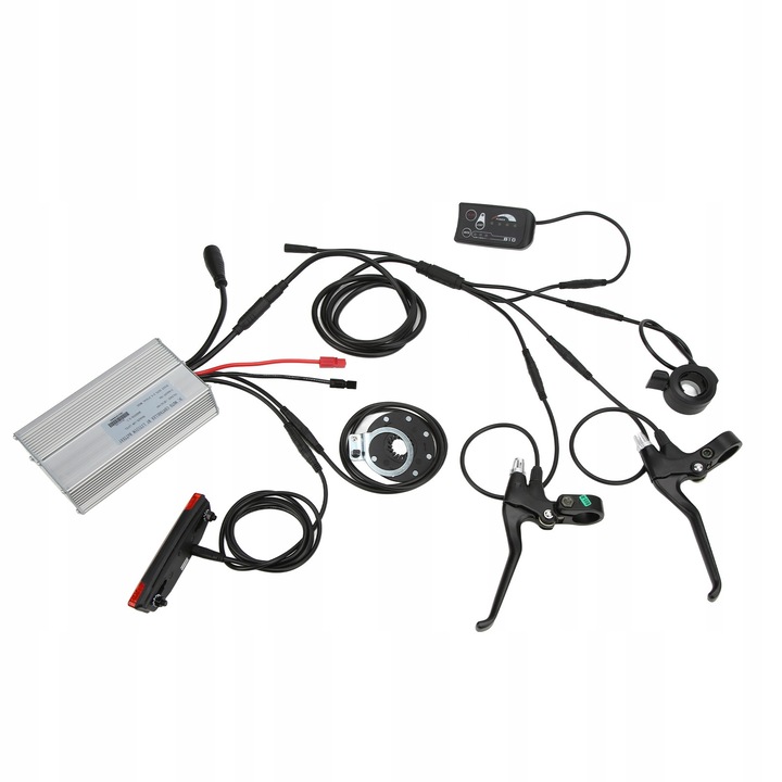 Set controler electric pentru bicicleta 36V/48V 30A 1000W cu display S810, 5 cabluri, 150x83x42mm