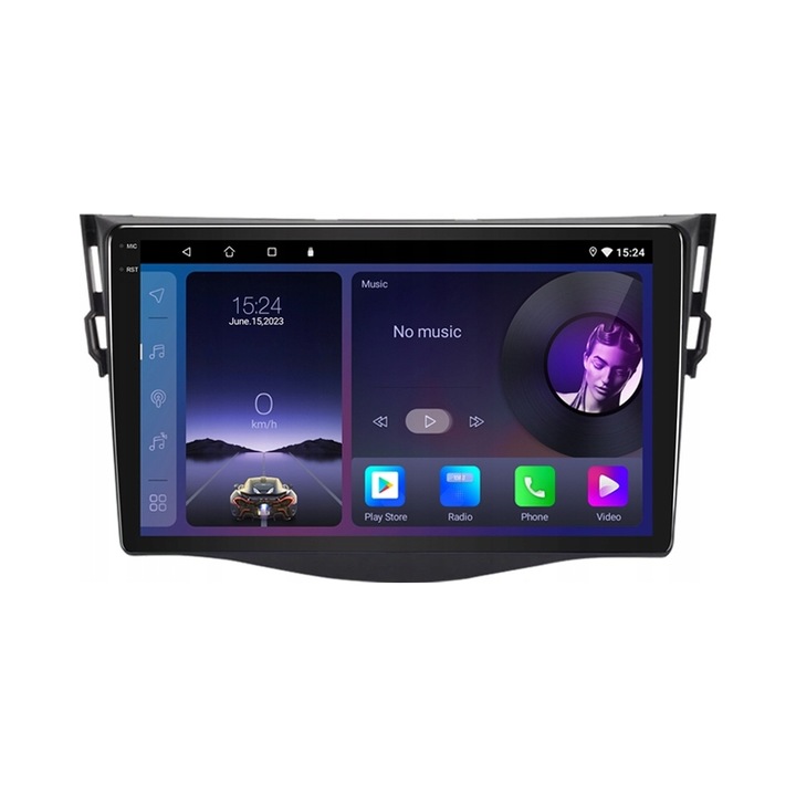 Rádió Android 9", 4GB RAM, 32/64GB ROM, Bluetooth, komplett szerelőkészlet
