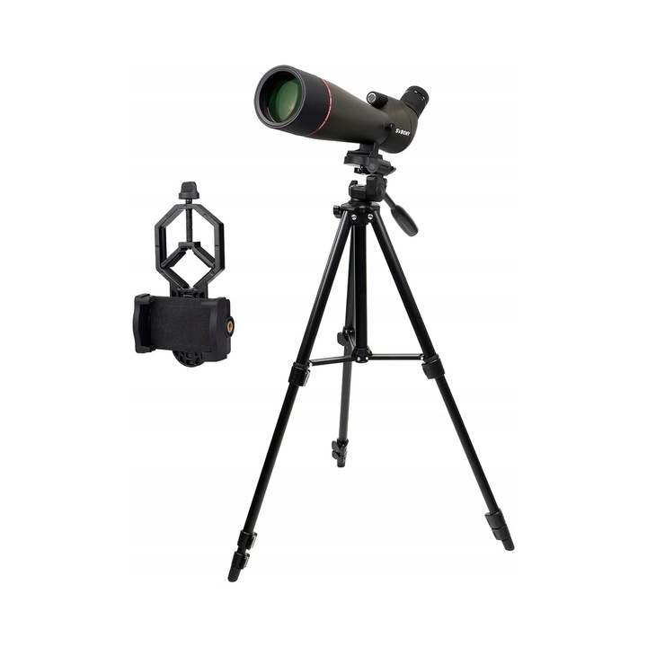 Luneta SVBONY SV13 20-60x80mm cu stativ, prismatic Porro, waterproof, dimensiuni 420x160x83mm, set complet