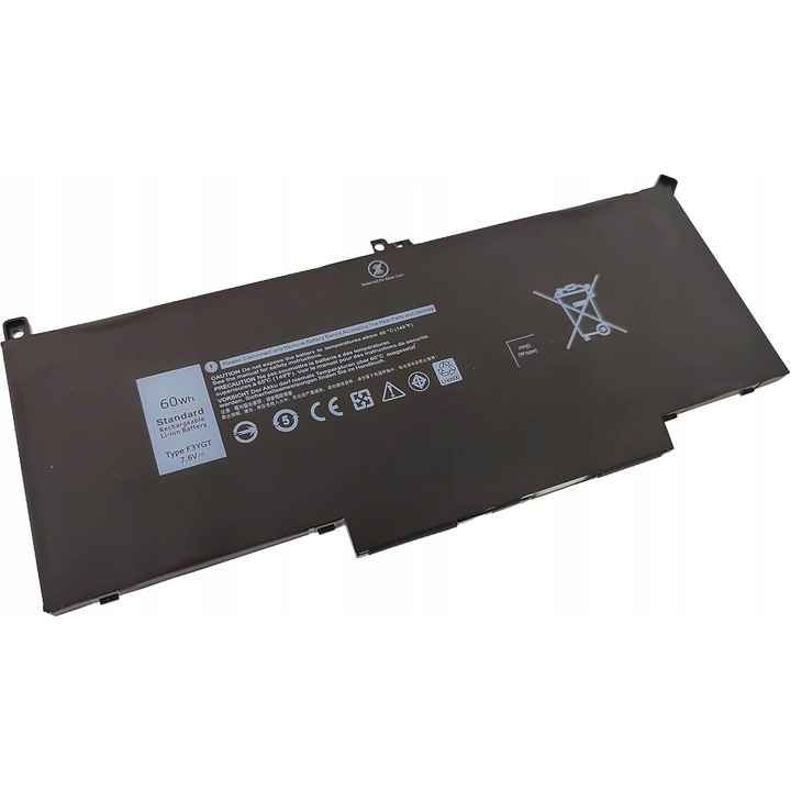 Baterie laptop F3YGT, 7.6V 60Wh, 7500mAh, litio-polimer, set cu instructiuni