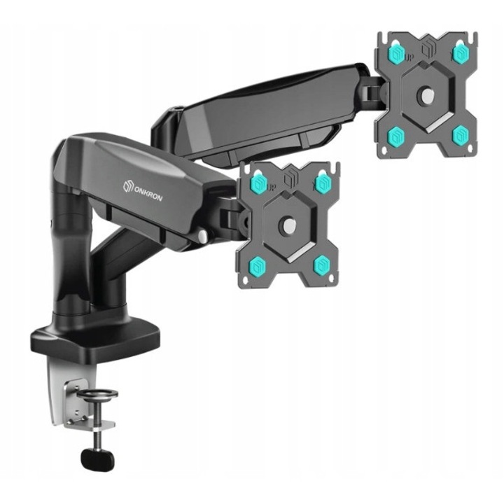 Стойка за бюро за 2 монитора Onkron G160-B, 13-32 инча, 2x10кг, черна, регулируема