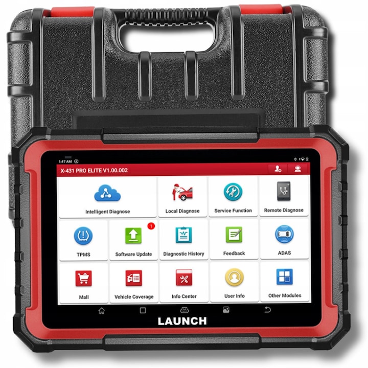 Interfata diagnostica profesionala Launch X431 PRO Elite, 8 inch, functii avansate, suport OBD-II, 2024