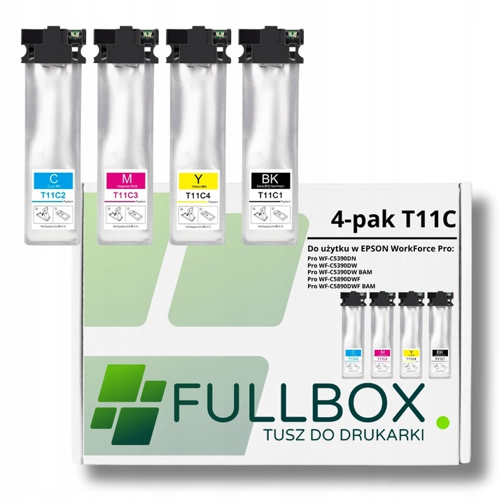 Cartuse imprimanta inkjet Fullbox set 4x, pentru EPSON T11C1 T11C2 T11C3 T11C4, multicolor
