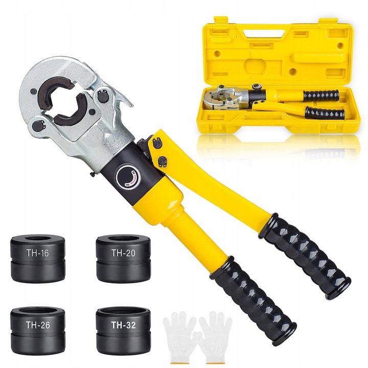 Hidraulikus csőprés, HGWG, TH 16-20-26-32 mm, 10 tonna, 380 mm, műanyag