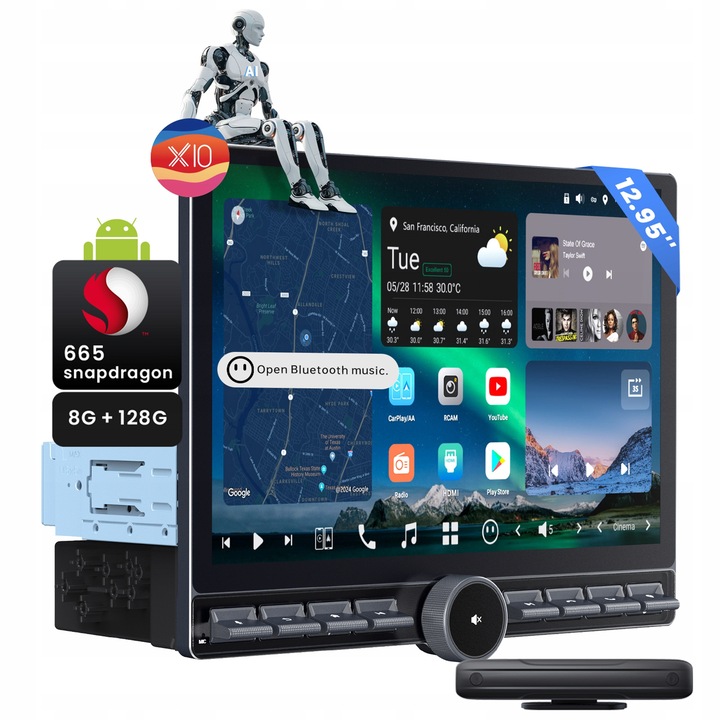 Radio auto Atoto 1DIN/2DIN 12.95" cu butoane